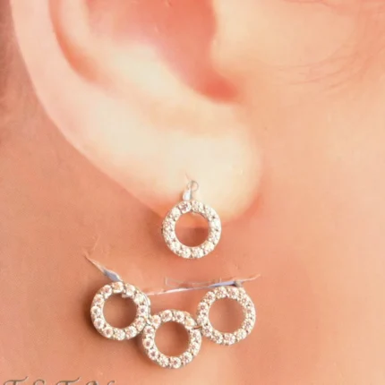 گوشواره نقره طرح گل‌گوش