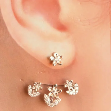 گوشواره نقره طرح گل‌گوش