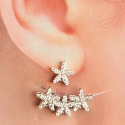 گوشواره نقره طرح گل‌گوش