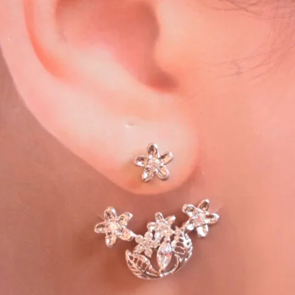 گوشواره نقره طرح گل‌گوش