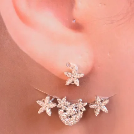 گوشواره نقره طرح گل‌گوش