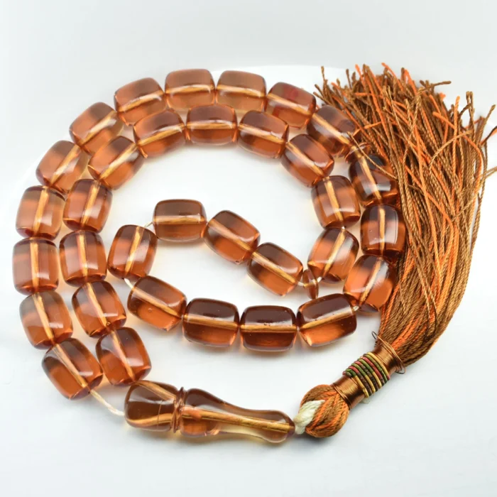 تسبیح سندلوس 33 دانه اصل کد 1018 بودار تراش استوانه‌ای شمش ویتنامی کمیاب بسیار زیبا آقابزرگ - Image 5