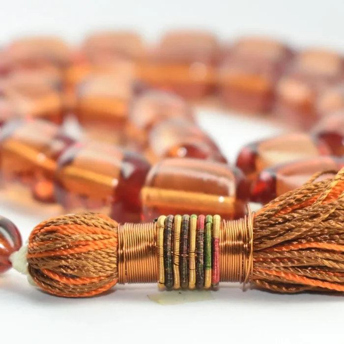 تسبیح سندلوس 33 دانه اصل کد 1018 بودار تراش استوانه‌ای شمش ویتنامی کمیاب بسیار زیبا آقابزرگ - Image 7