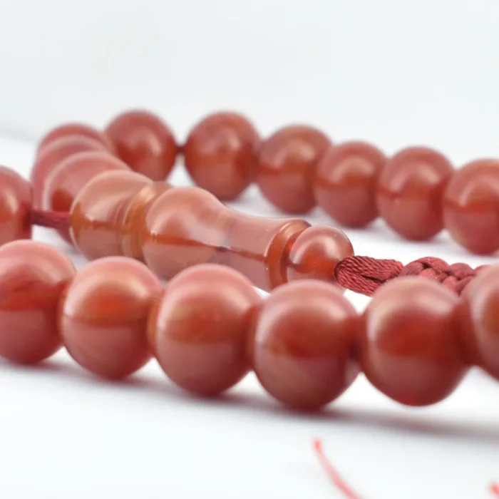 تسبیح کهربای 33 دانه خوش نقش و خوش رنگ کد 1020 آقابزرگ - Image 5