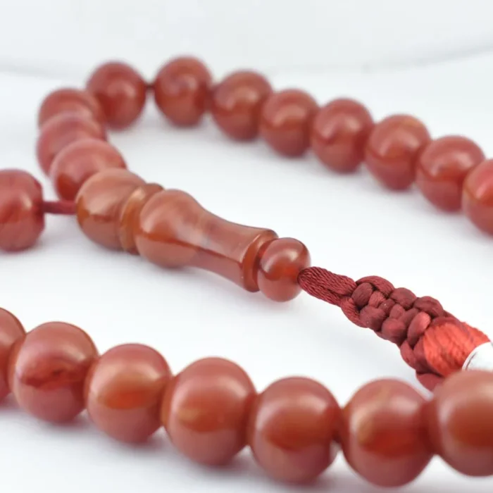 تسبیح کهربای 33 دانه خوش نقش و خوش رنگ کد 1020 آقابزرگ - Image 6