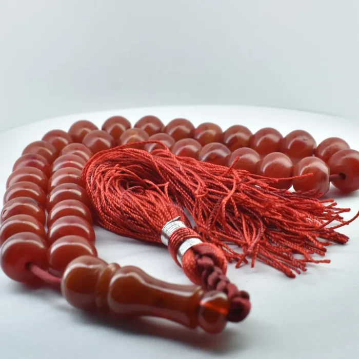 تسبیح کهربای 33 دانه خوش نقش و خوش رنگ کد 1020 آقابزرگ - Image 8