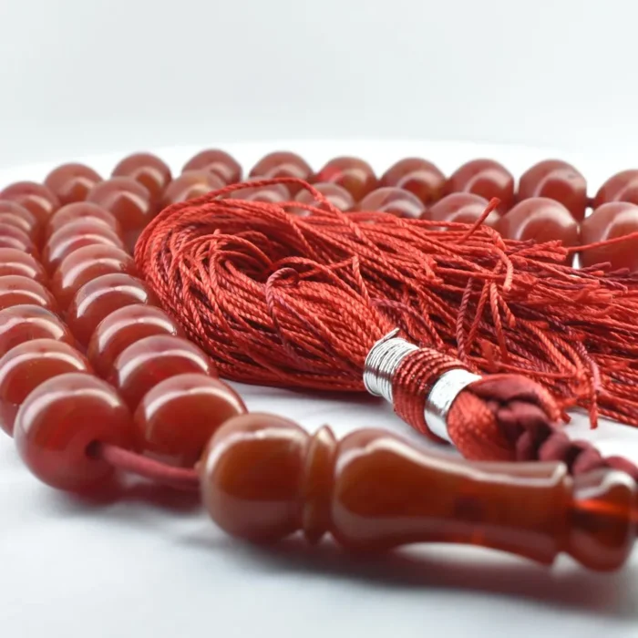 تسبیح کهربای 33 دانه خوش نقش و خوش رنگ کد 1020 آقابزرگ - Image 9