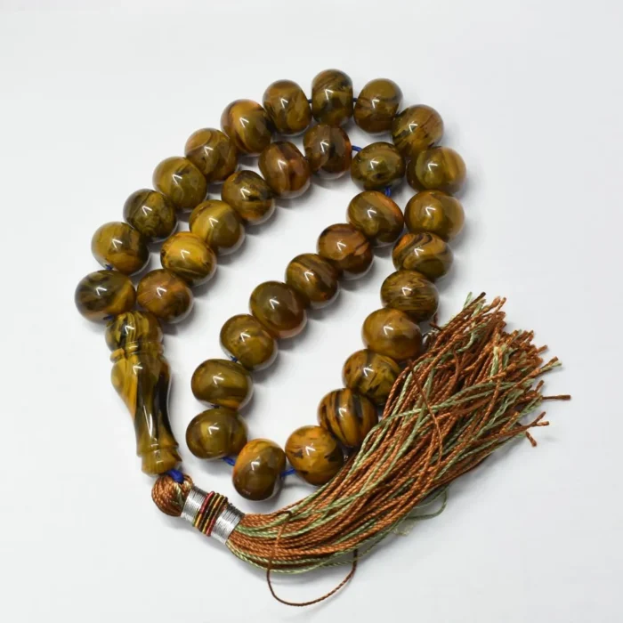 تسبیح کهربای 33 دانه درشت و خوش دست کد 1022 آقابزرگ - Image 4