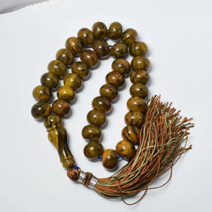 تسبیح کهربای 33 دانه درشت و خوش دست کد 1022 آقابزرگ - Image 5