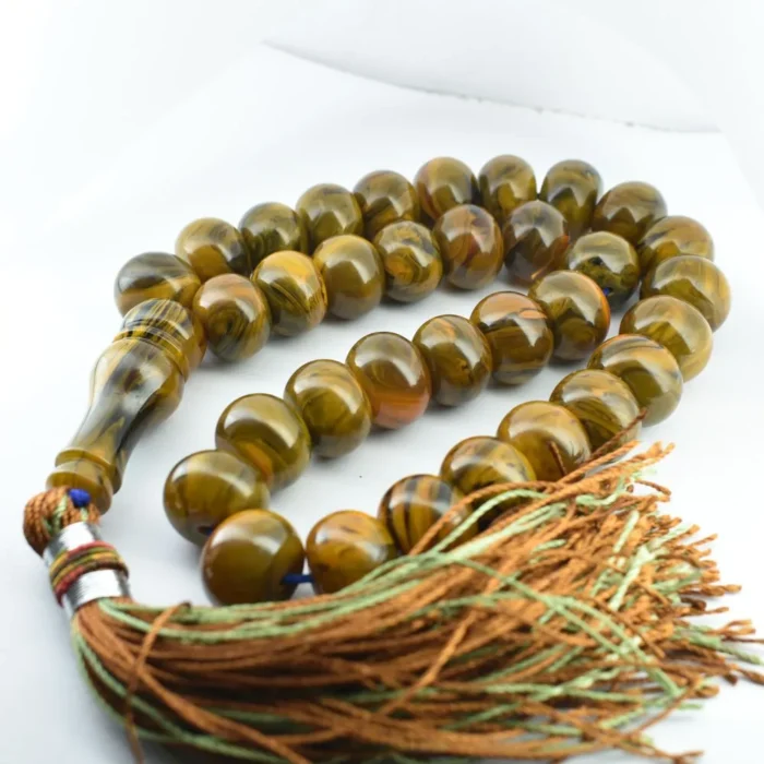 تسبیح کهربای 33 دانه درشت و خوش دست کد 1022 آقابزرگ - Image 8