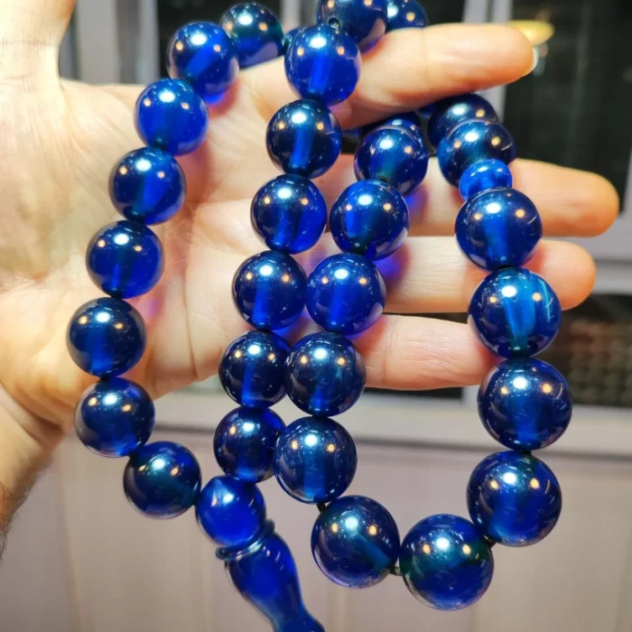 تسبیح سندلوس اصل کلکسیونی بودار 33 دانه گرد نایاب آلمانی (تراش هنگ کنگ) کد ۱۰۲۴ - Image 6