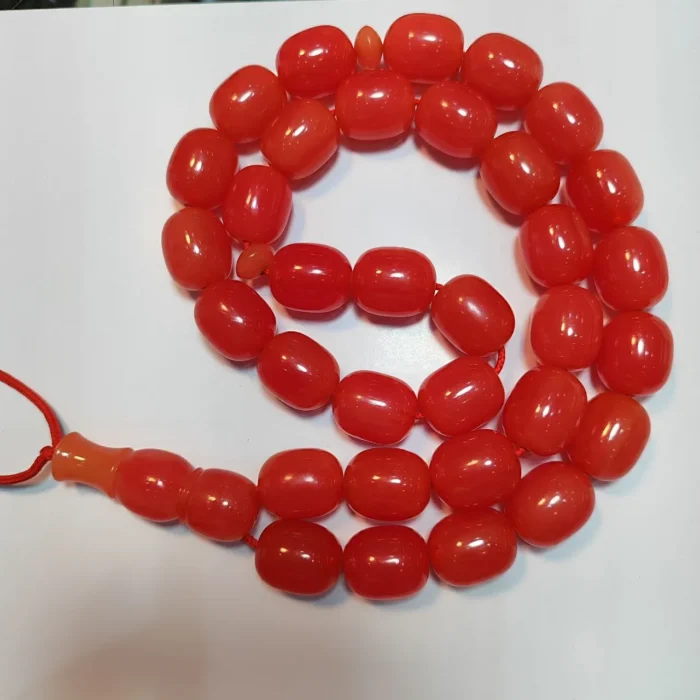 تسبیح سندلوس اصل کلکسیونی بودار 33 دانه خربزه‌ای آلمانی (تراش هنگ کنگ) نایاب کد ۱۰۲۵ - Image 5