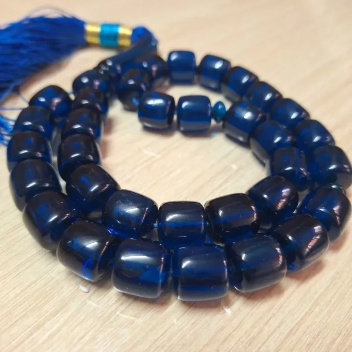 تسبیح سندلوس 33 دانه بودار تراش استوانه ای از شمش بسیار کمیاب آلمانی (تراش هنگ کنگ) کد 1029 آقابزرگ - Image 4