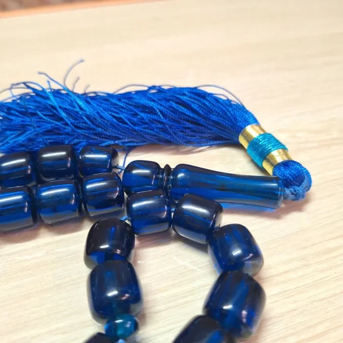 تسبیح سندلوس 33 دانه بودار تراش استوانه ای از شمش بسیار کمیاب آلمانی (تراش هنگ کنگ) کد 1029 آقابزرگ - Image 6