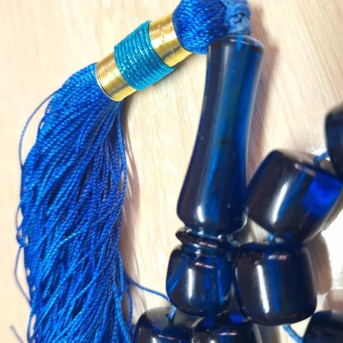 تسبیح سندلوس 33 دانه بودار تراش استوانه ای از شمش بسیار کمیاب آلمانی (تراش هنگ کنگ) کد 1029 آقابزرگ - Image 7