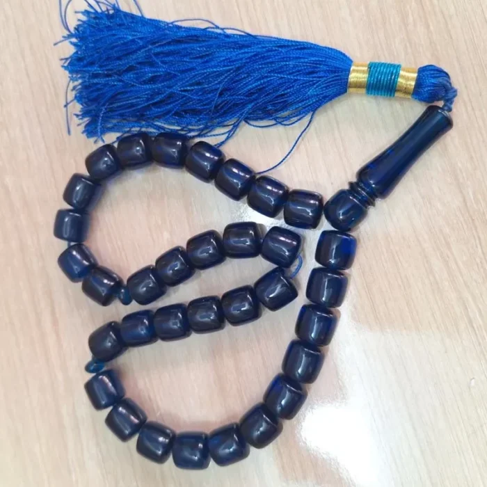 تسبیح سندلوس 33 دانه بودار تراش استوانه ای از شمش بسیار کمیاب آلمانی (تراش هنگ کنگ) کد 1029 آقابزرگ - Image 9