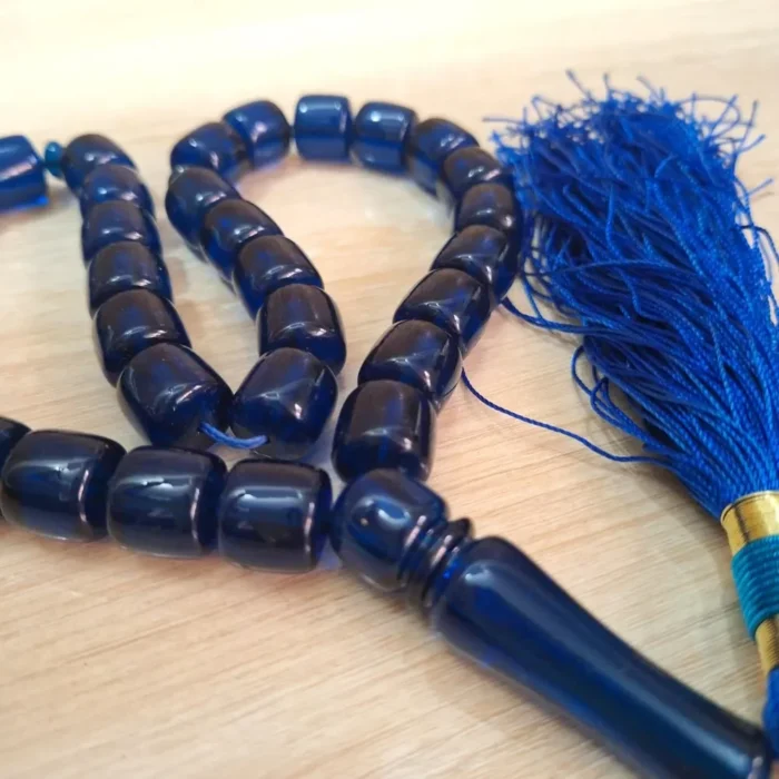 تسبیح سندلوس 33 دانه بودار تراش استوانه ای از شمش بسیار کمیاب آلمانی (تراش هنگ کنگ) کد 1029 آقابزرگ - Image 10