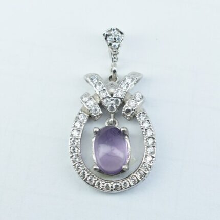 گردنبند نقره زنانه نگین آماتیس یا آمتیست