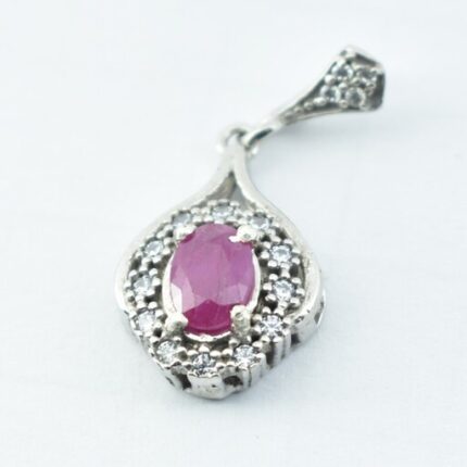 گردنبند نقره زنانه یاقوت صورتی آفریقایی