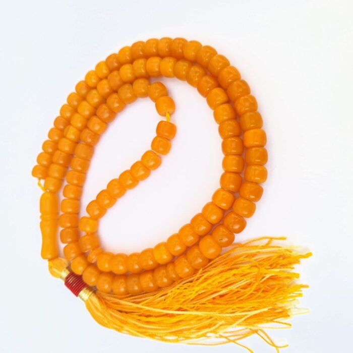تسبیح سندلوس 100 دانه (101 دانه) بودار تراش قیچی زرد خوشرنگ کد 1031 آقابزرگ - Image 3