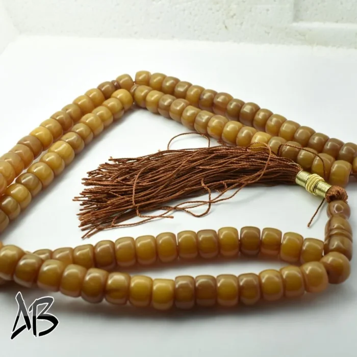 تسبیح سندلوس 100 دانه (101 دانه) بودار تراش قیچی خوشرنگ کد 1035 آقابزرگ - Image 5