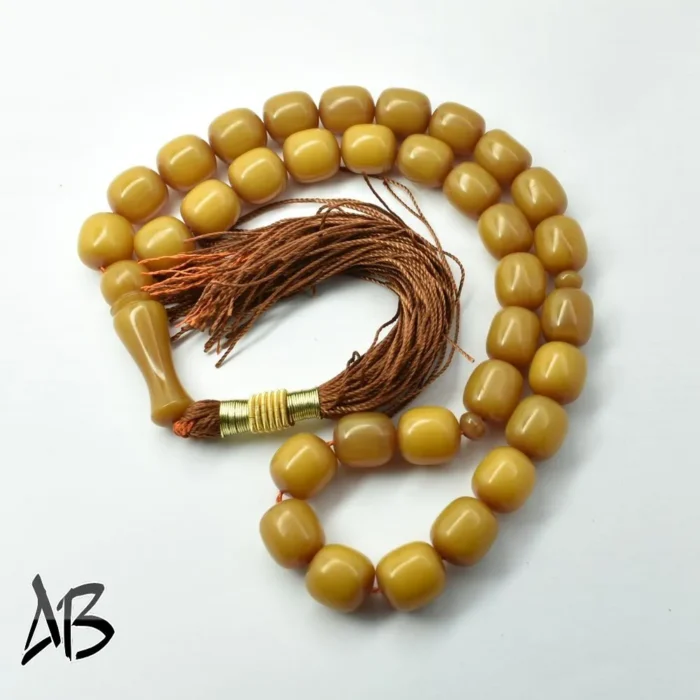 تسبیح سندلوس 33 دانه کد 1036 بودار تراش استوانه‌ای لبه گرد خوشرنگ آقابزرگ - Image 9