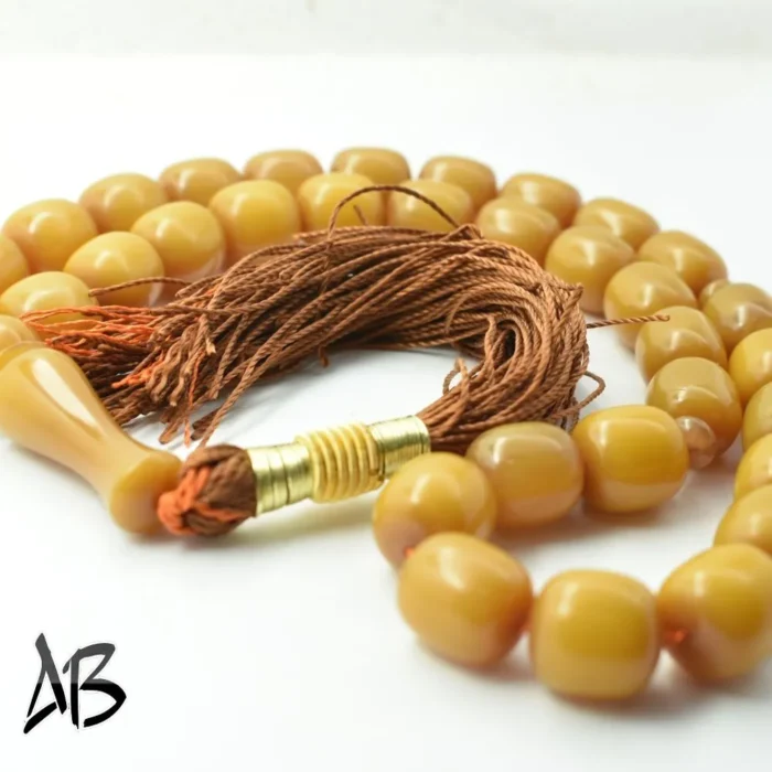 تسبیح سندلوس 33 دانه کد 1036 بودار تراش استوانه‌ای لبه گرد خوشرنگ آقابزرگ - Image 6