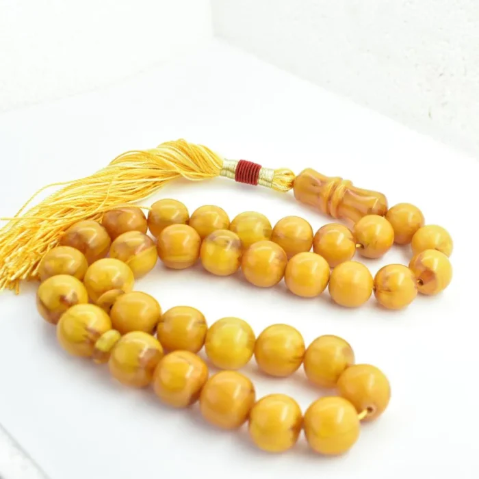 تسبیح سندلوس 33 دانه اصل کد 1045 بودار تراش گرد پرچمی آقابزرگ - Image 5