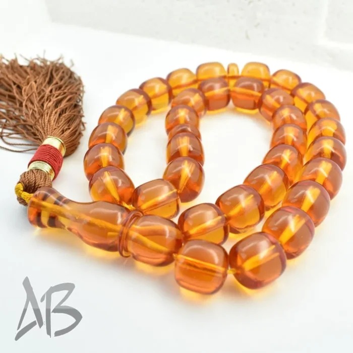 تسبیح سندلوس 33 دانه کد 1052 بودار استوانه‌ای لبه گرد بسیار خوش تراش آقابزرگ - Image 3