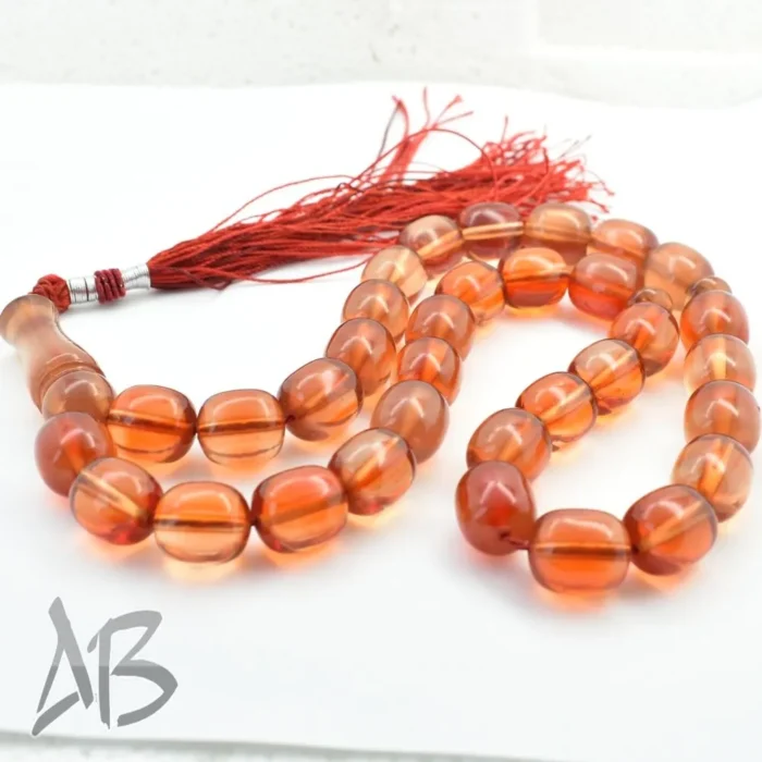 تسبیح سندلوس 33 دانه اصل کد 1055 بودار استوانه‌ای لبه گرد خوشرنگ آقابزرگ - Image 5