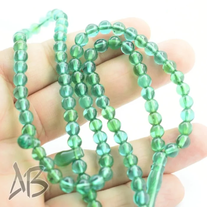 تسبیح سندلوس 100 دانه (101 دانه) کد 1058 بودار گرد ریز سندانی سبزرنگ - Image 3