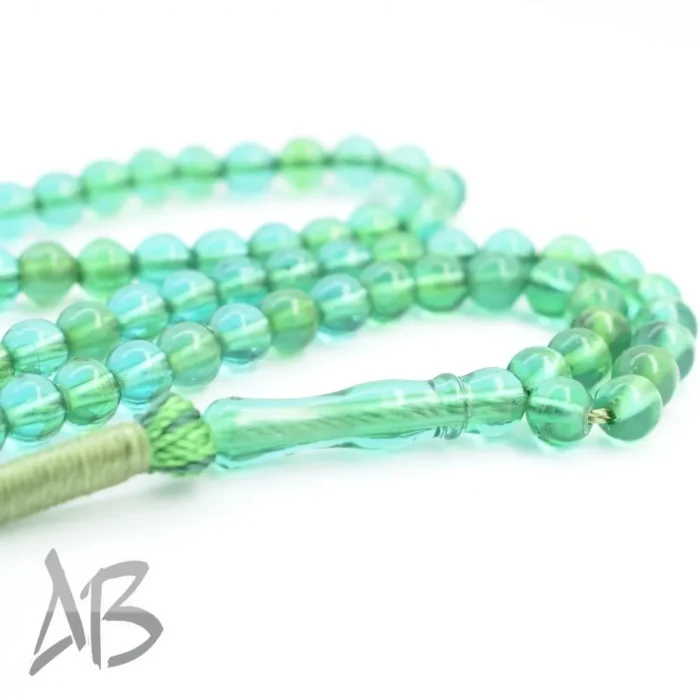 تسبیح سندلوس 100 دانه (101 دانه) کد 1058 بودار گرد ریز سندانی سبزرنگ - Image 4