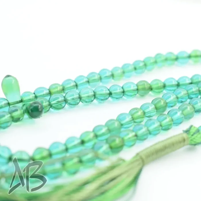 تسبیح سندلوس 100 دانه (101 دانه) کد 1058 بودار گرد ریز سندانی سبزرنگ - Image 5