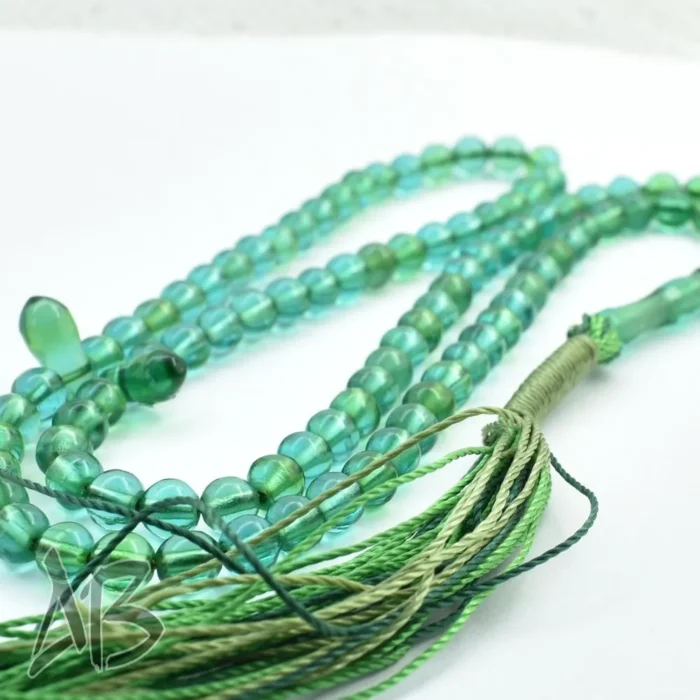 تسبیح سندلوس 100 دانه (101 دانه) کد 1058 بودار گرد ریز سندانی سبزرنگ - Image 7