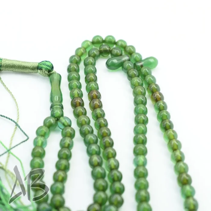 تسبیح سندلوس 100 دانه (101 دانه) کد 1060 بودار گرد ریز سندانی سبز پررنگ - Image 3