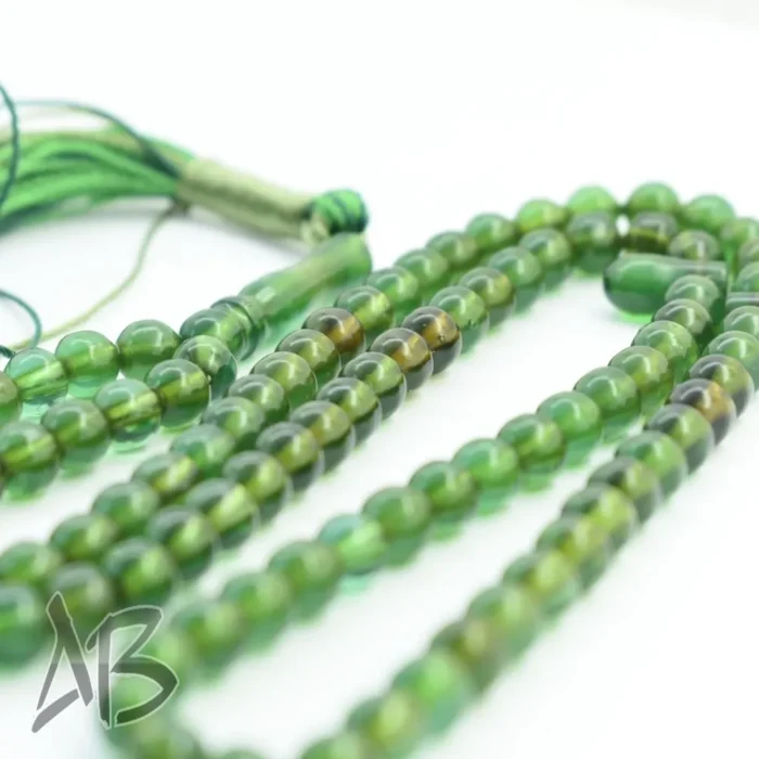 تسبیح سندلوس 100 دانه (101 دانه) کد 1060 بودار گرد ریز سندانی سبز پررنگ - Image 5