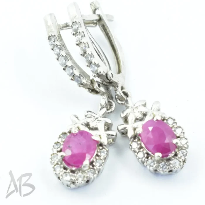 گوشواره نقره یاقوت سرخ آفریقایی اصل آقابزرگ کد G134 - Image 4