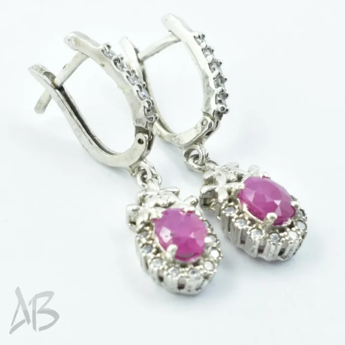 گوشواره نقره یاقوت سرخ آفریقایی اصل آقابزرگ کد G134 - Image 5