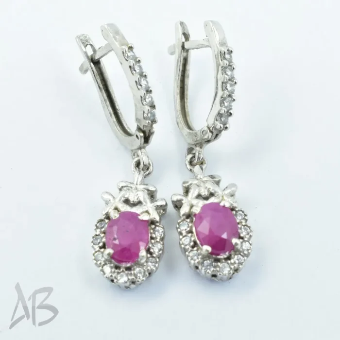 گوشواره نقره یاقوت سرخ آفریقایی اصل آقابزرگ کد G134 - Image 6