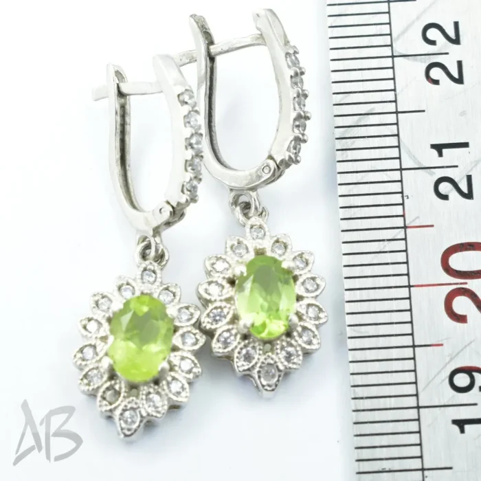 گوشواره نقره نگین زبرجد اصل و طبیعی سبز رنگ عیار 925 آقابزرگ کد G135 - Image 3