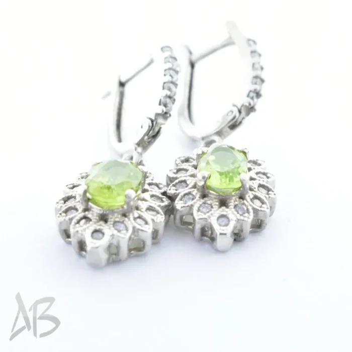 گوشواره نقره نگین زبرجد اصل و طبیعی سبز رنگ عیار 925 آقابزرگ کد G135 - Image 4