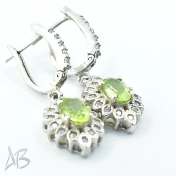 گوشواره نقره نگین زبرجد اصل و طبیعی سبز رنگ عیار 925 آقابزرگ کد G135 - Image 5