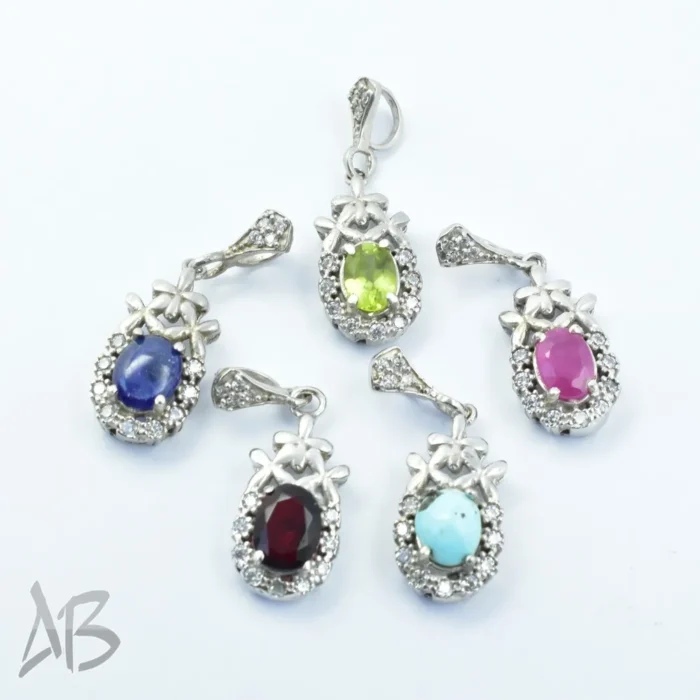 گردنبند یا گردن آویز نقره نگین زبرجد آقابزرگ کد Med56 - Image 6