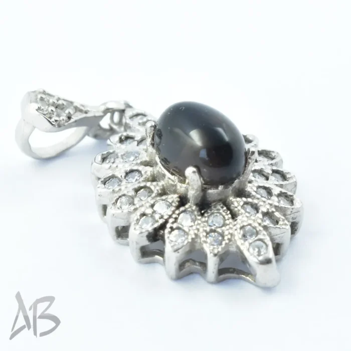 گردنبند یا گردن آویز نقره نگین اسموکی کوارتز (دودی) آقابزرگ کد Med53 - Image 4