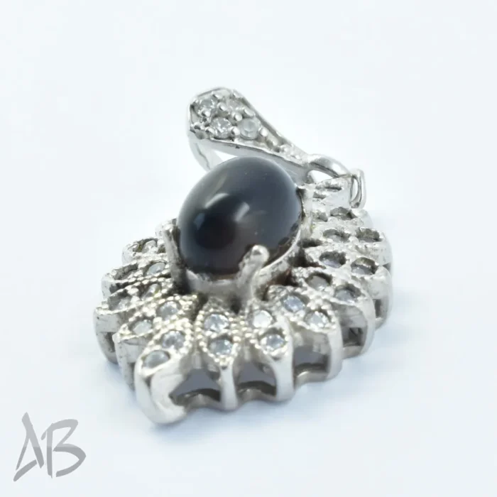 گردنبند یا گردن آویز نقره نگین اسموکی کوارتز (دودی) آقابزرگ کد Med53 - Image 5