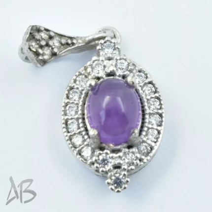 گردنبند مدالی نگین آمتیست یا آماتیست