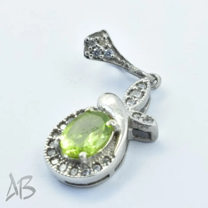 گردنبند یا مدالی نقره نگین زبرجد آقابزرگ کد Med60 - Image 5