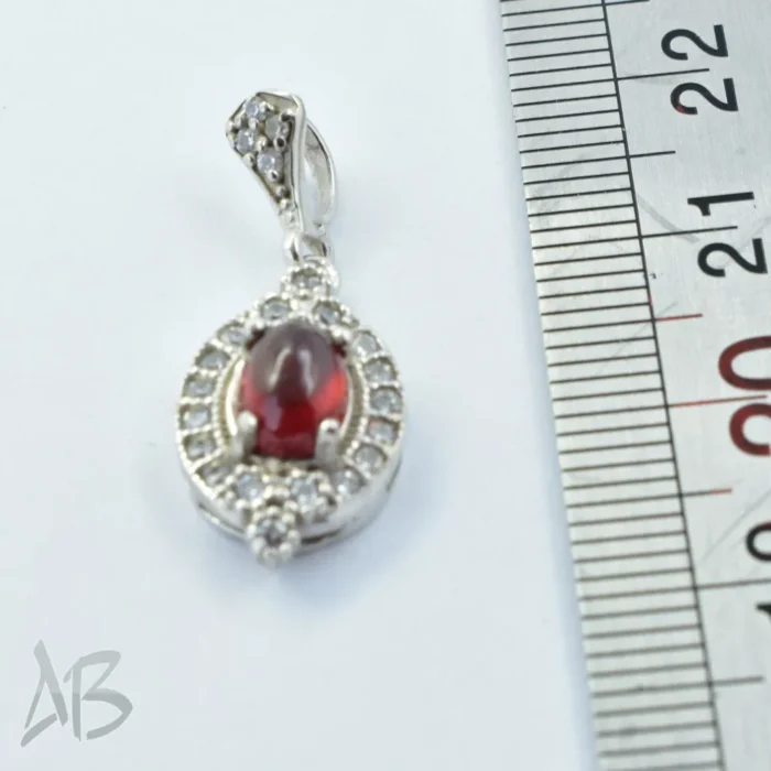 گردنبند یا مدالی نقره گارنت اصل عیار 925 آقابزرگ کد Med63 - Image 5