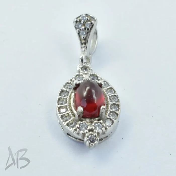 گردنبند یا مدالی نقره گارنت اصل عیار 925 آقابزرگ کد Med63 - Image 6