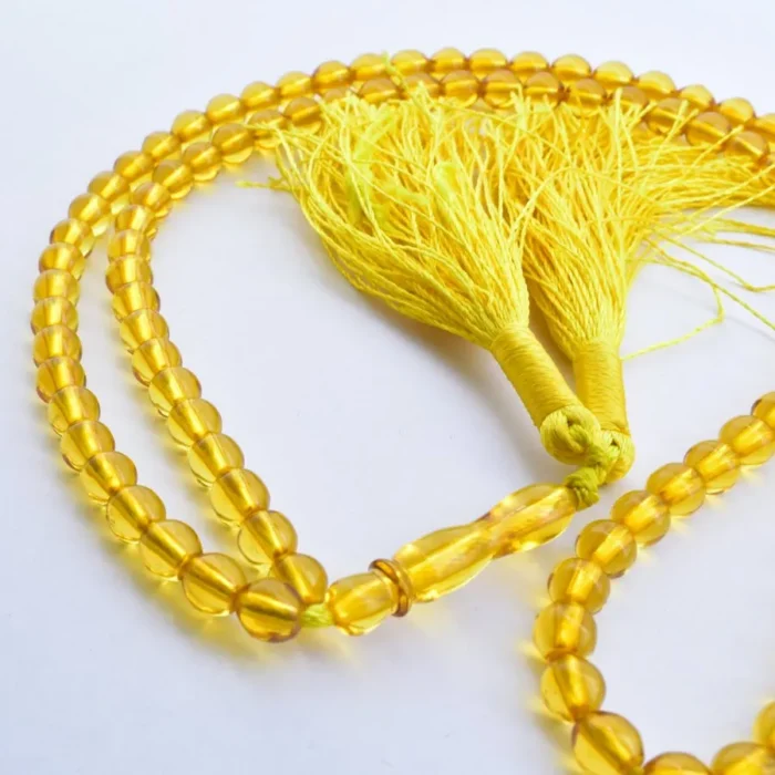 تسبیح سندلوس 100 دانه (101 دانه) زرد کد 1080 بودار گرد ریز - Image 5